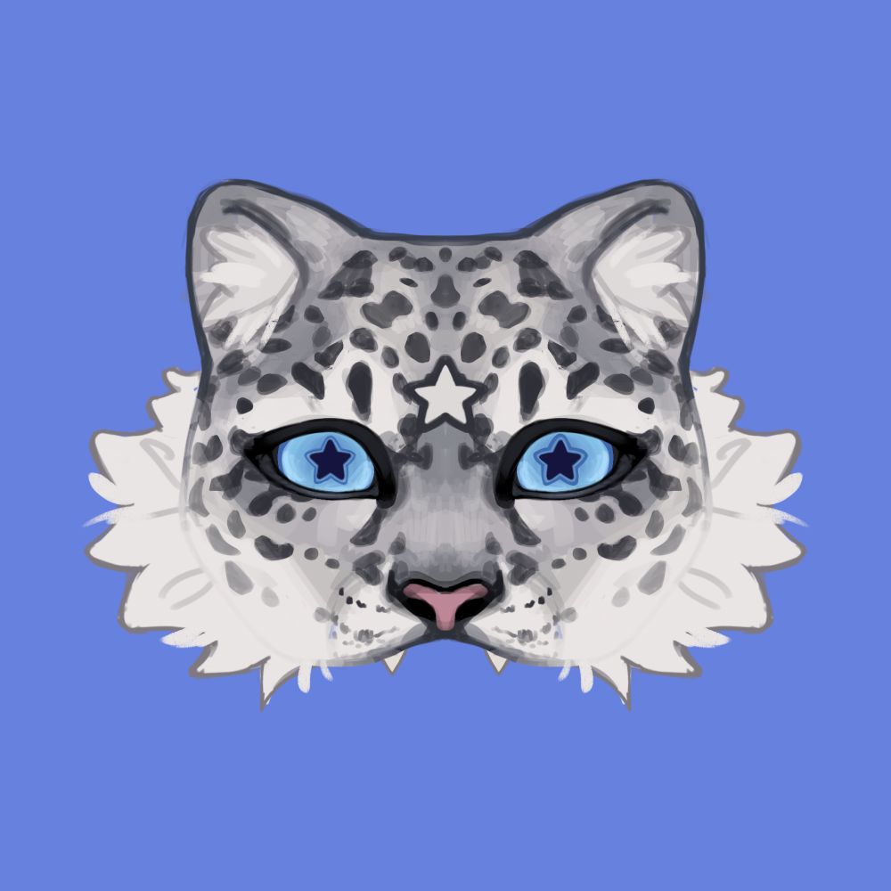 A snow leopard mask