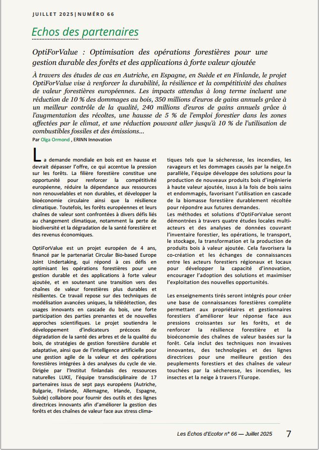 pg 7 of issue 66 - with the OptiForValue article in French
