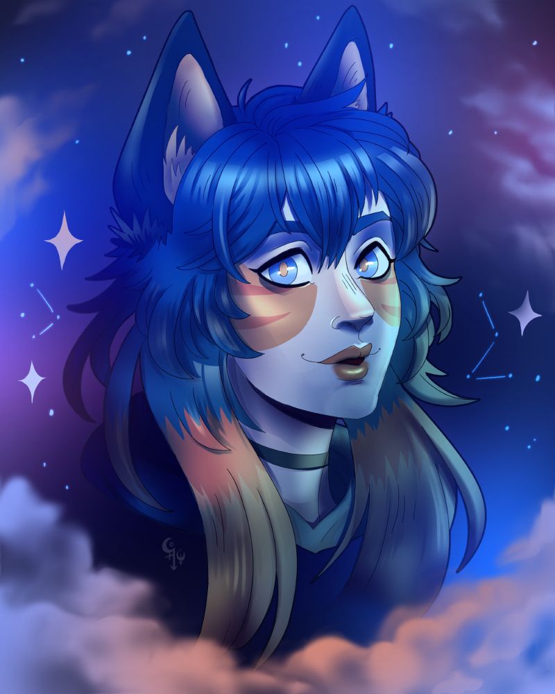 A drawing I made of Mars, an OC by MechaMars ♡