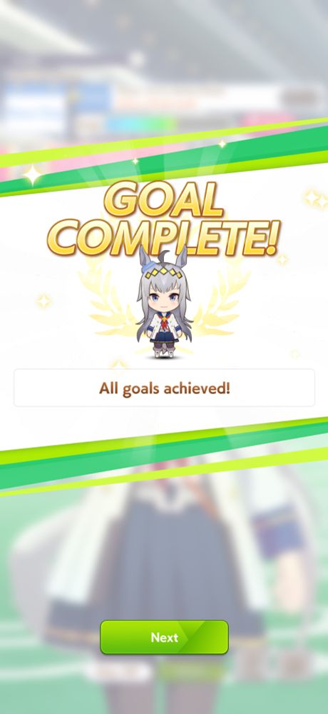 Goals complete for Oguri Cap in the Umamusume game