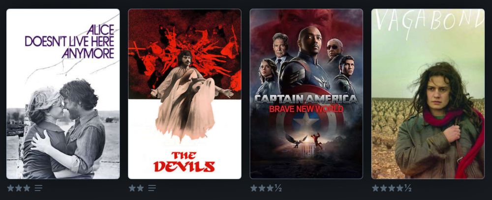 Alice Doesn't Live Here Anymore
The Devils
Captain America: Brave New World
Vagabond