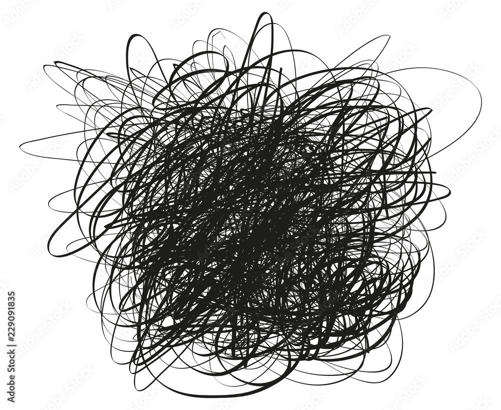 a load of scribbles in black pencil or crayon 