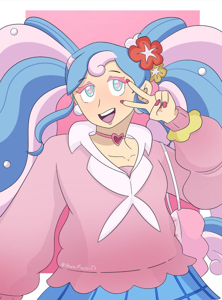 An illustration of Hatsune Miku in her Fairy Type Trainer Outfit from the Project Voltage Collaboration 