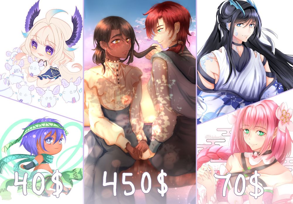 Image of prices for a commission 