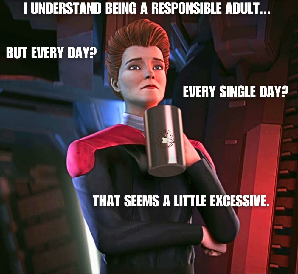 HoloJaneway saying: I understand being an adult. But every day? Every single day? That seems a little excessive.