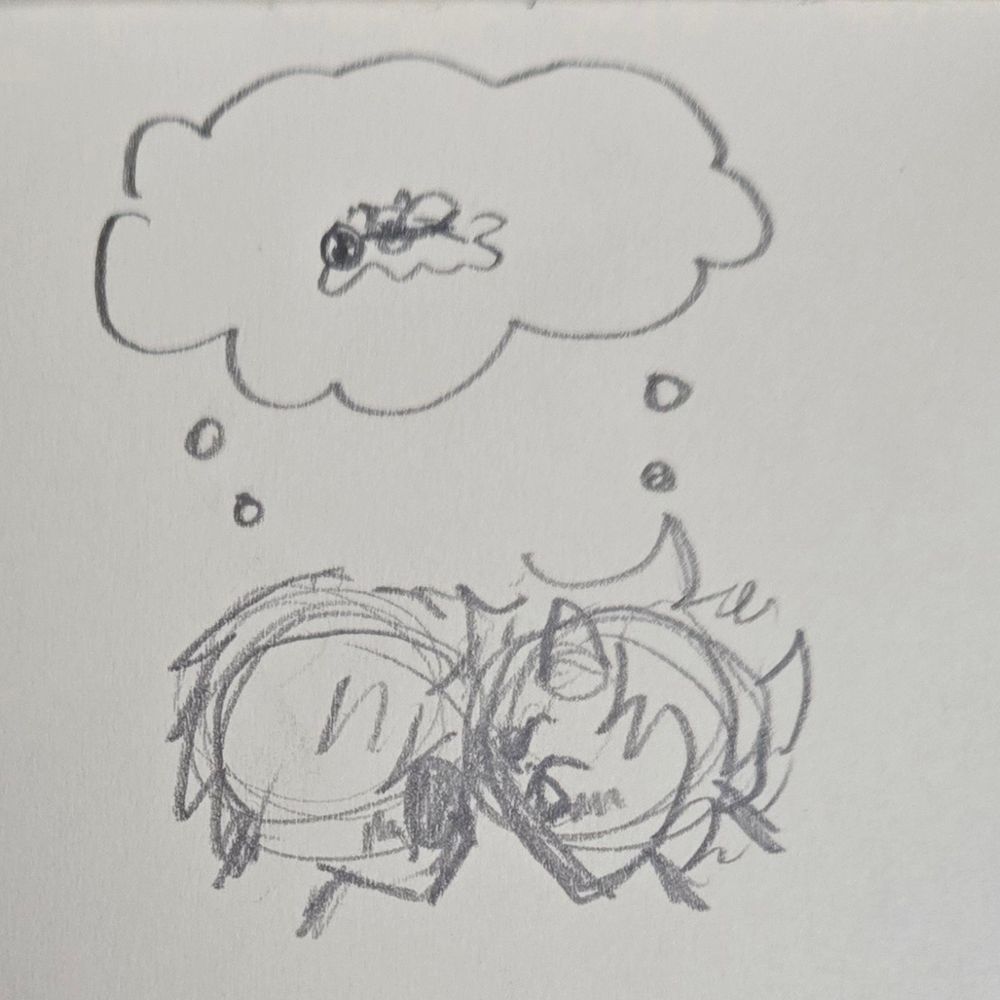 Low quality tradition sketch of Dave and Karkat staring at each other while thinking about biting and/or getting bitten