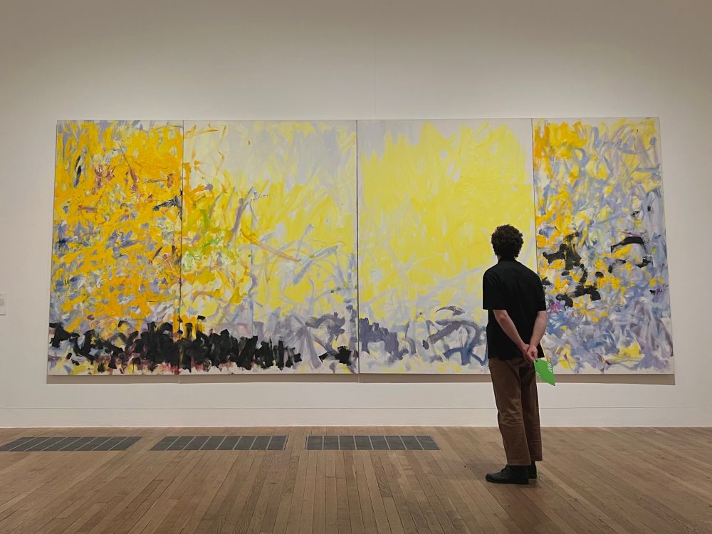 Sam standing in front of a Joan Mitchell painting