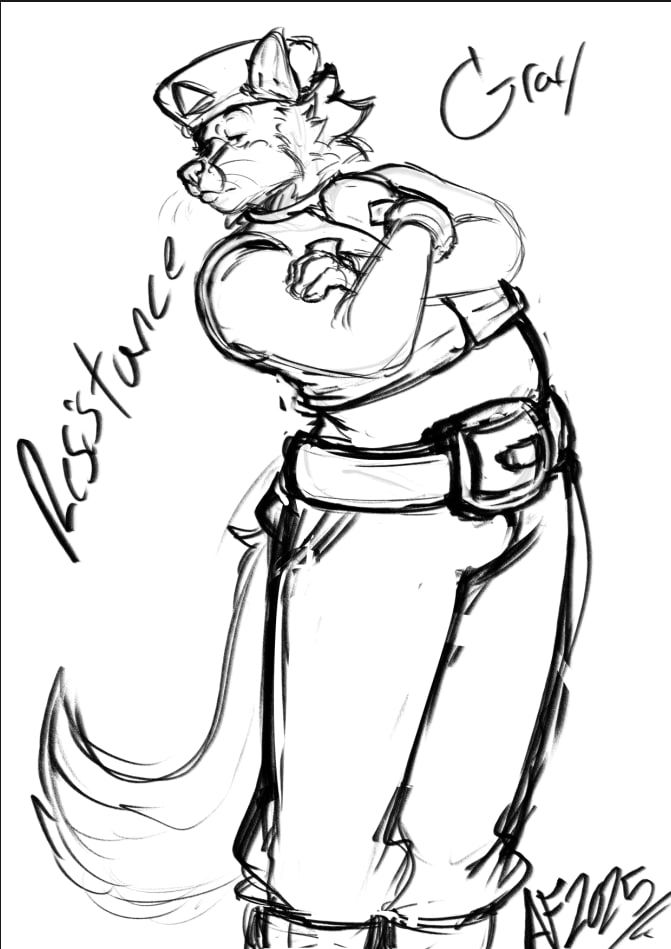A sketch of my fursona in a Reploid Resistance fighter uniform.
#furryart #Foxoart #sketch #MMZ 