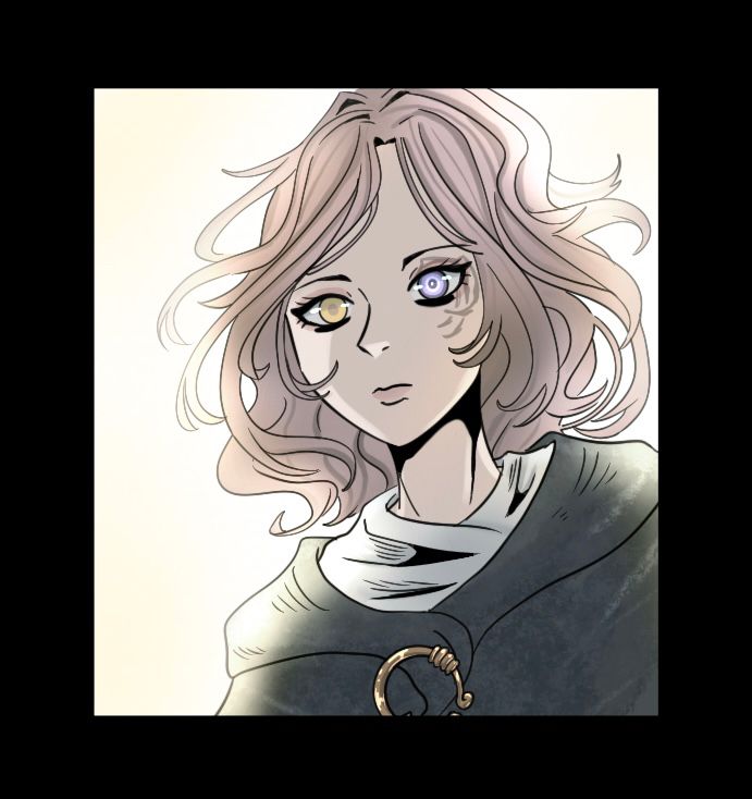 Digital art of Melina from Elden Ring. She’s drawn with both eyes open.