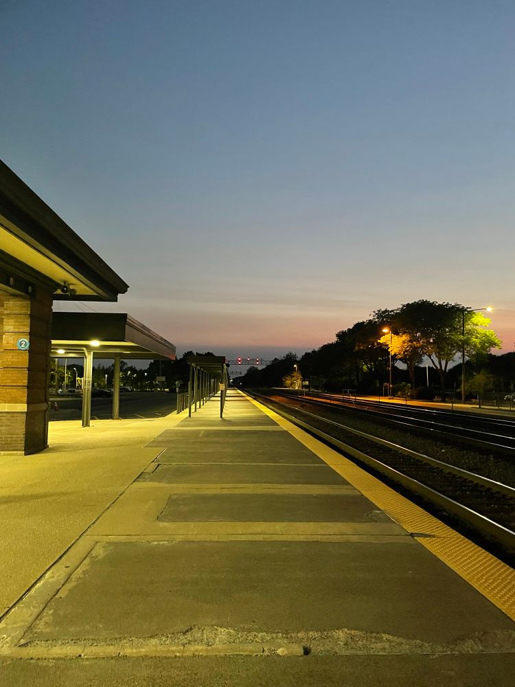 Image of Metra station in Naperville, Illinois.