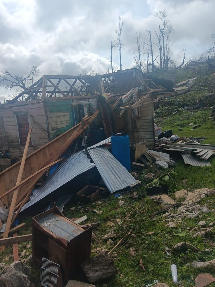 Photograph of a home destroyed by Hurricane Melissa