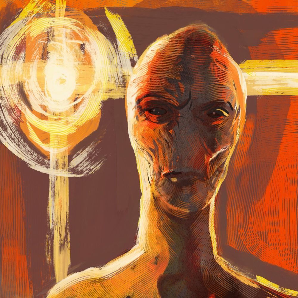 Messy painterly alien 