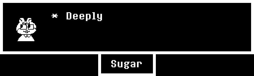 a black and white text box. a small chipmunk is on the left looking to the left. the text reads: "Deeply" 