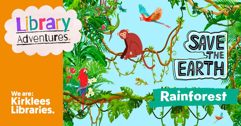 Colourful Rainforest themed image for Library Adventures