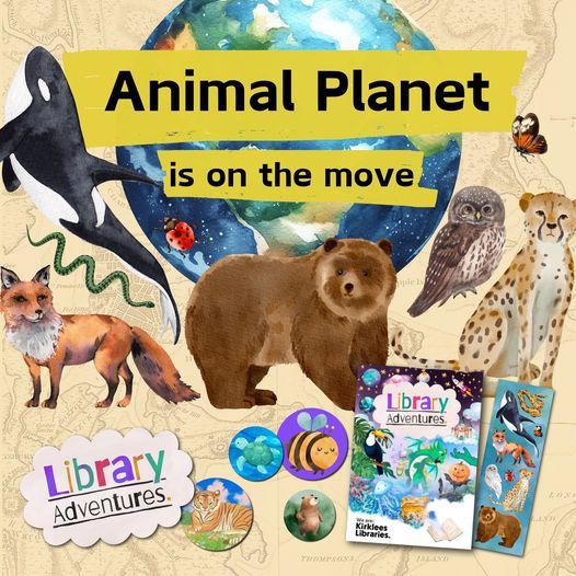 Colourful Animal Planet themed image for Library Adventures