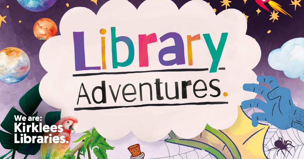 Colourful promotional image for Library Adventures