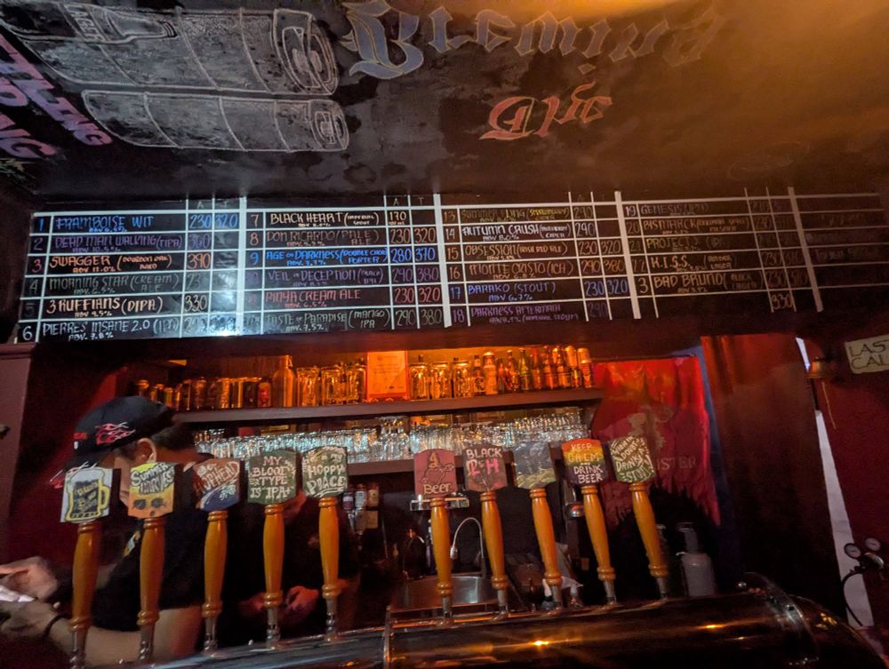 A menu of 23 different beers