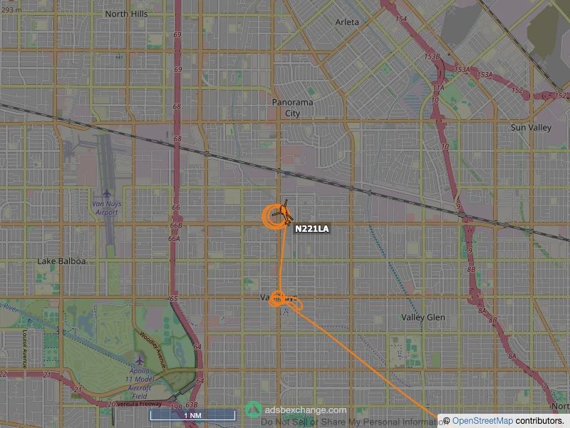 Screenshot of map showing the path of a circling aircraft