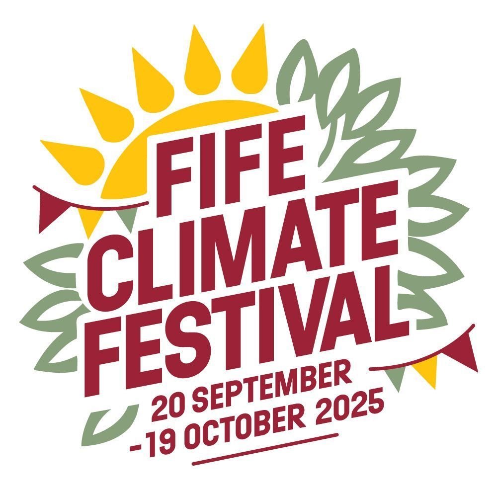 Logo reads:
Fife Climate Festival
20 September - 19 October 2025