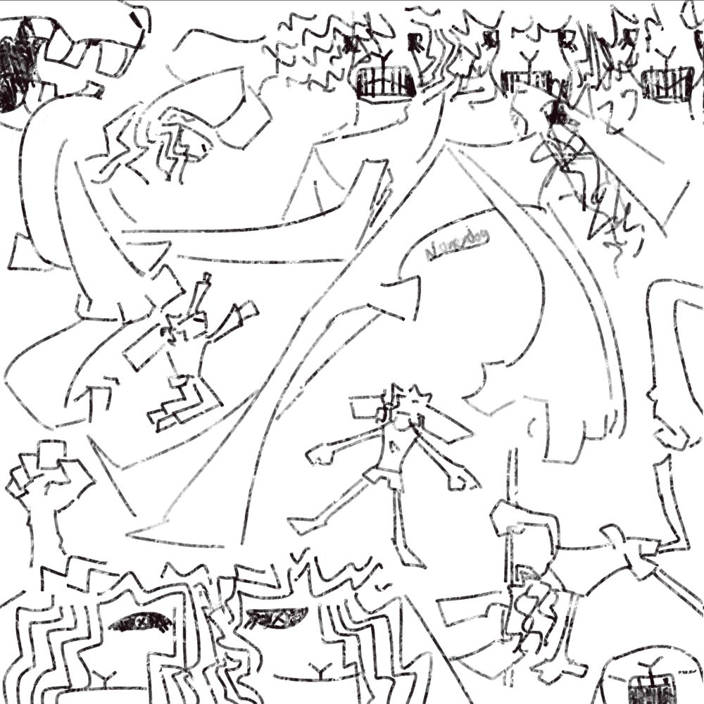 Way more drawings of the rabbit, doing several activities. There are several faces and styles, body poses and closeups.