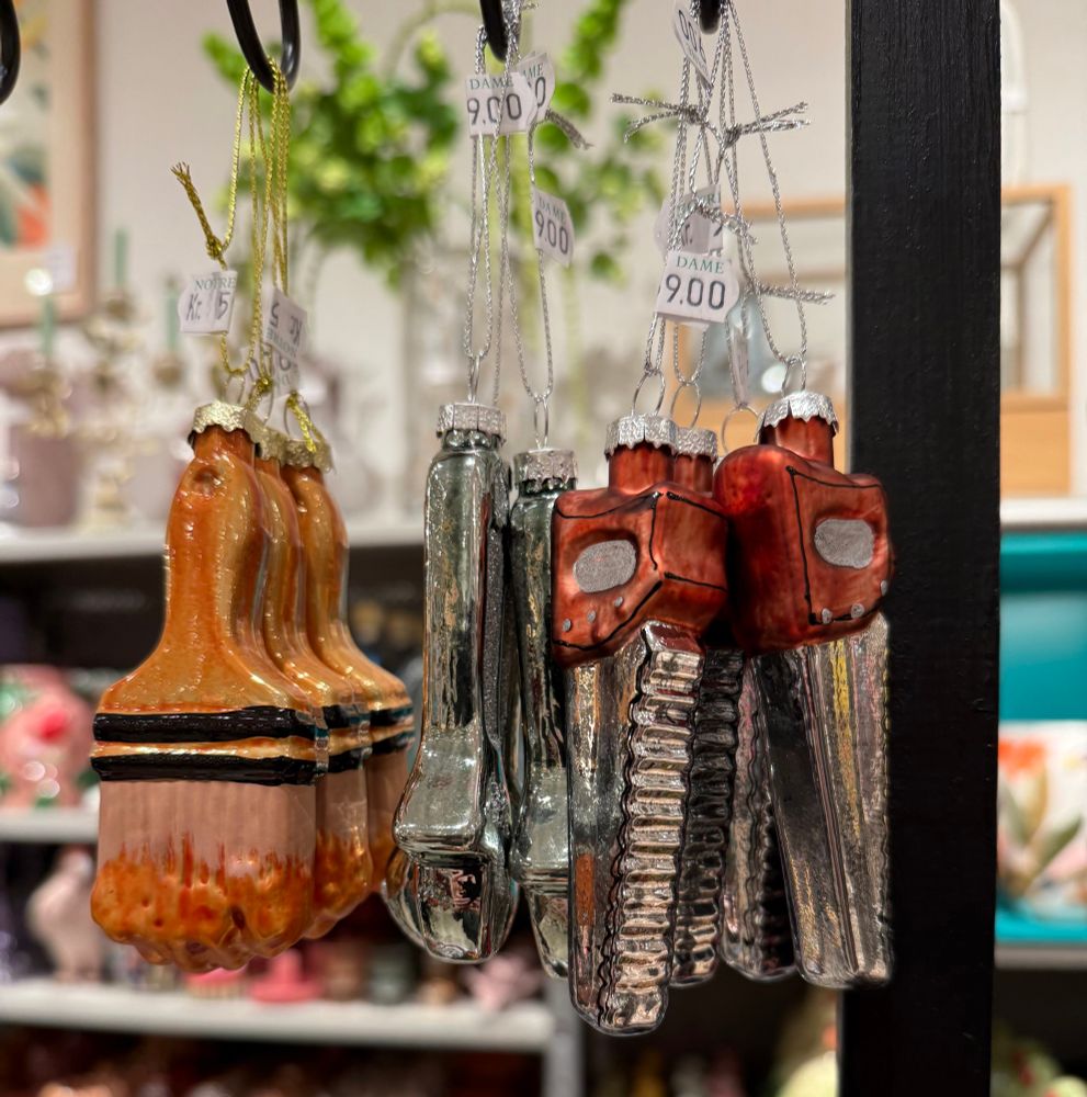 Paint brushes, spanners and saws