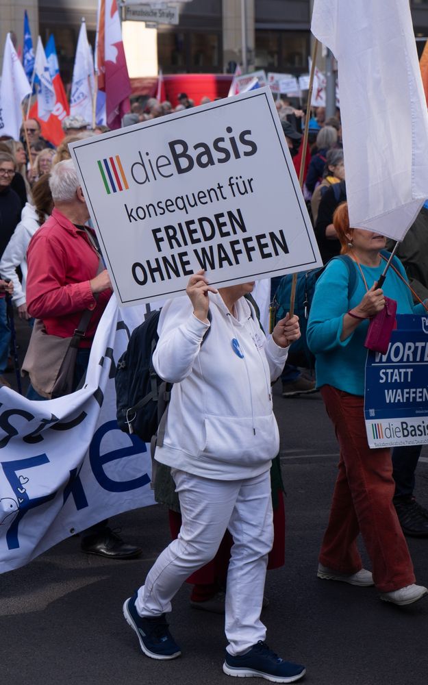 Querdenken-Partei “Die Basis” mit Plakat