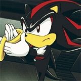 shadow the hedgehog from sonic the hedgehog is wearing a ring on his finger