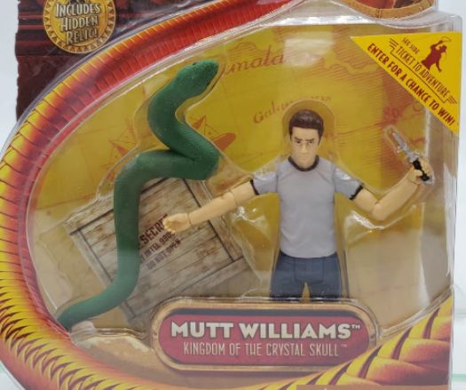 a mutt williams figure with a giant snake