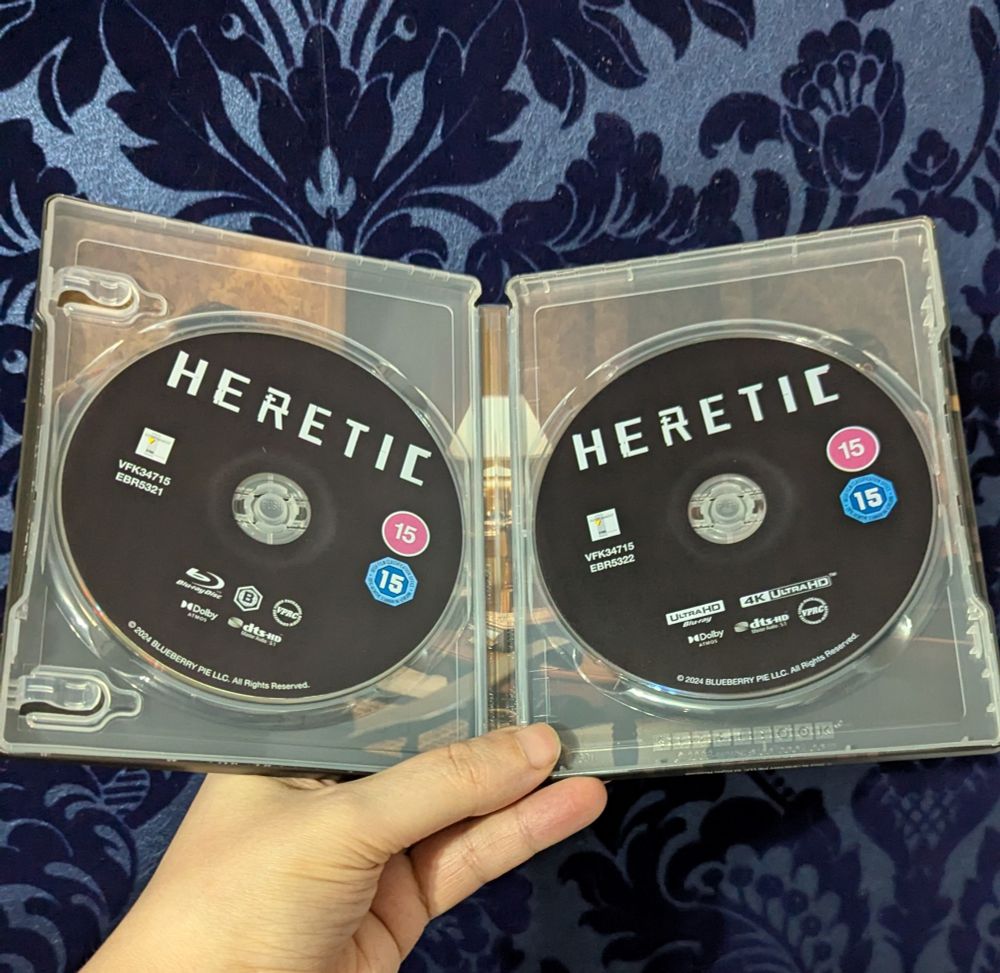 Heretic UHD Steelbook Discs. 