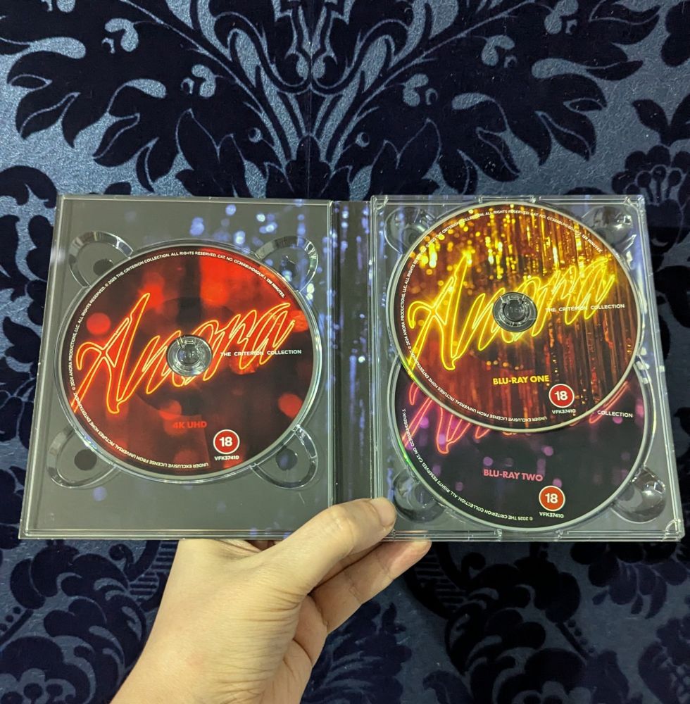 Anora. Criterion Edition. Disc Housing inside and 3 discs. 