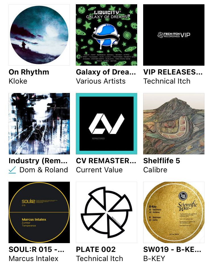 Kloke - On Rhythm
Liquicity - Galaxy of Dreams II
Technical Itch - VIP RELEASES ONE
Dom & Roland - Industry
Current Value - CV REMASTERED
Calibre - Shelflife 5
Marcus Intalex - SOUL:R 015
Technical Itch - PLATE 002
B-Key - SW019