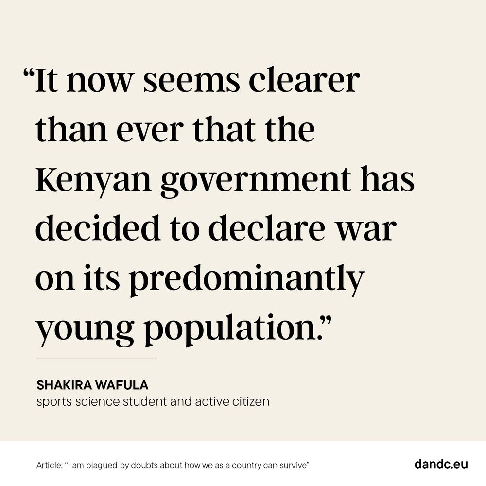 The quote by Shakira Wafula reads: "It now seems clearer than ever that the Kenyan government has decided to declare war on its predominantly young population."