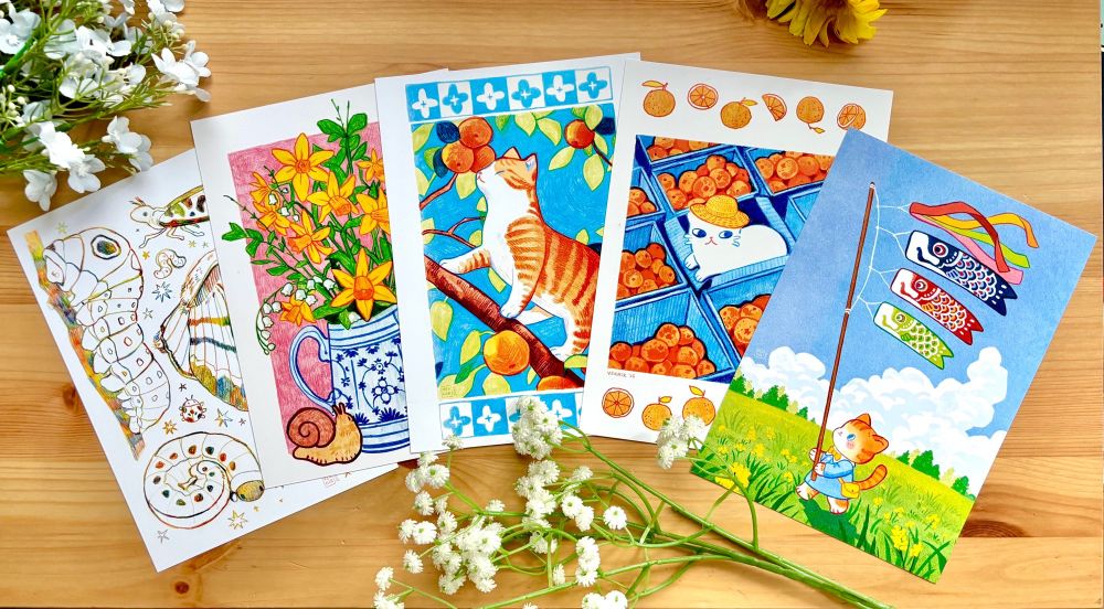 Photo of 5 of my art prints