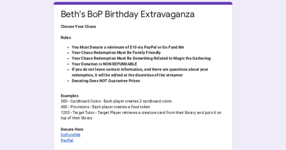 Beth's BoP Birthday Extravaganza