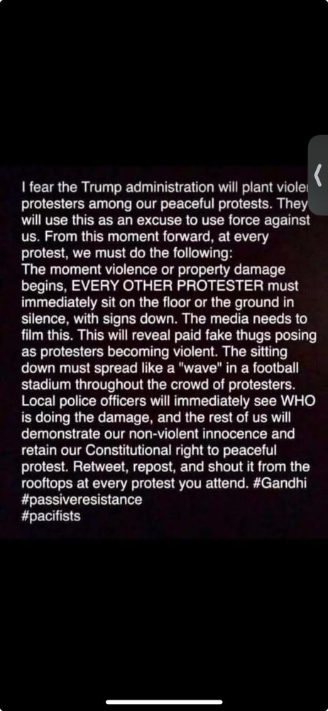 Description of advised behaviors if there are violent people planted by the right on 6/14