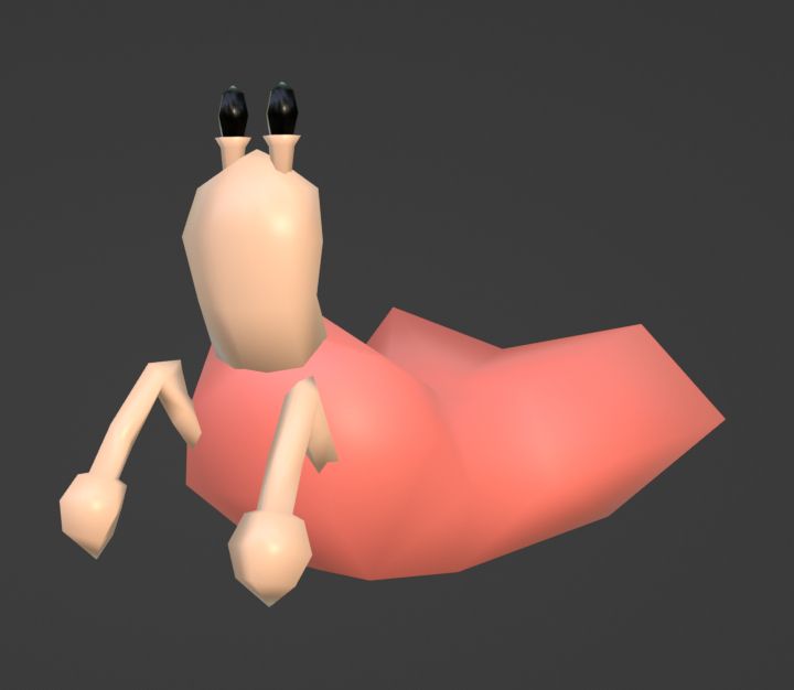 cute crustacean mantis shrimp low poly 3d art blender