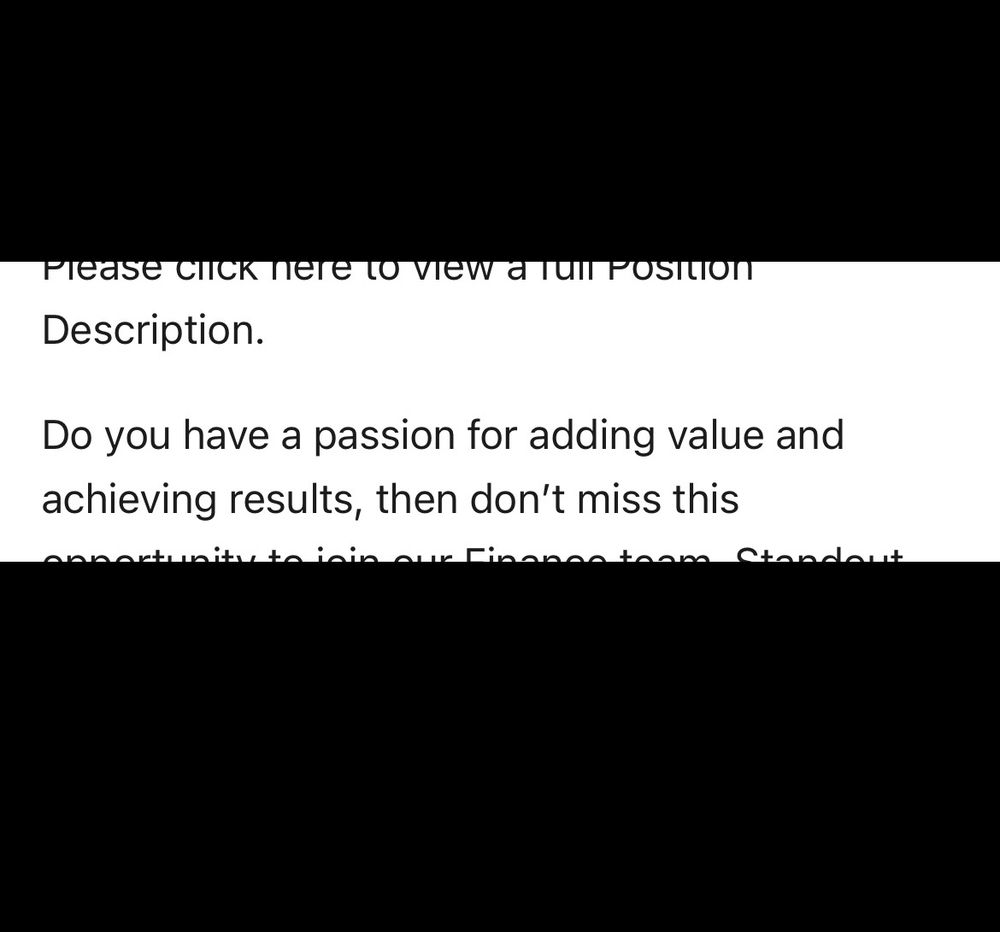 A cropped screenshot of a job ad, black text on a white background, that reads ‘Do you have a passion for adding value and achieving results, then don’t miss this’