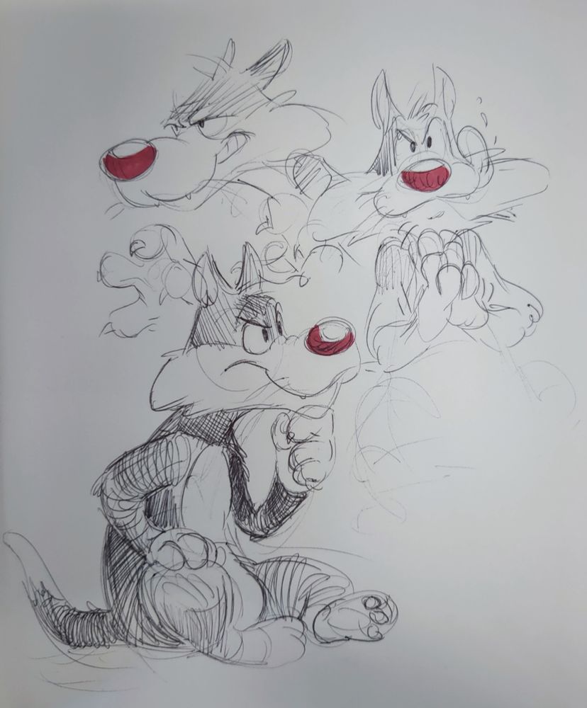 Ballpoint pen doodles of Sylvester the Cat