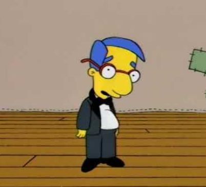Milhouse in a tuxedo.