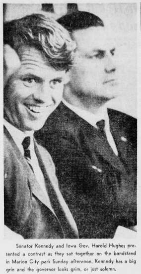 Then-Senator RFK and Iowa Governor Harold Hughes
