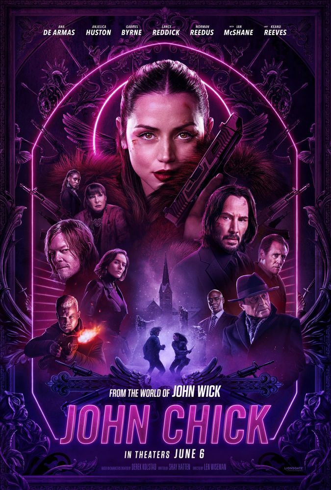 Movie poster for Ballerina (2025) edited so the title reads "John Chick"