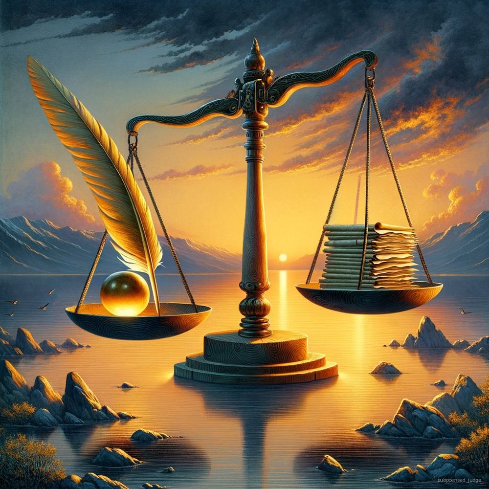 **Art Prompt: "Symphony of Balance and Achievement"**

**Setting and Elements:**
Imagine a serene, otherworldly landscape common in ukiyo-e prints, blending traditional elements with symbolic metaphors for career success and communication. The scene unfolds at dusk, capturing a moment of transition—an ideal metaphor for unexpected news and accomplishments in the field of communication.

1. **Central Symbol - The Balancing Scales and the Golden Quill:**
   - **Scales:** Craft a pair of beautifully stylized Libra scales, intricately carved from cherry wood, floating gently above a tranquil sea. The left scale pan holds a radiant, oversized golden quill, while the right scale pan balances with a stack of parchment scrolls, signifying the weight and value of words and knowledge.
   - **Golden Quill:** Shines subtly, catching the last rays of the setting sun, symbolizing the power of communication and the tool of the writer.

2. **Background - The Sea and the Ink River:**
   - **Tranquil Sea:** Depict a calm sea that mirrors the sky, reflecting the overall balance and calmness needed for Libra. The sea's texture incorporates gentle waves in the style of traditional ukiyo-e prints.
   - **Ink River:** From the horizon flows a narrow, meandering river of ink that pours into the sea, symbolizing the flow and impact of communication and ideas coming into harmony.

3. **Sky - The Celestial Transition:**
   - Paint the sky in a gradient of indigo, symbolizing the transition between day and night and metaphorically, the sudden awareness of career success.
   - Scatter small, luminescent characters of a kanji script across the sky, each representing different aspects of communication—speaking, writing, listening, and teaching.

4. **Floral Motifs - Cherry Blossoms and Bamboo:**
   - **Cherry Blossoms:** Dot the landscape with cherry blossoms in full bloom, floating from the trees, symbolizing impermanence, beauty, and celebration.
   - **Bamboo:** Integrate elements of bamboo, known for its strength and flexibility, symbolizing resilience and adaptability in one’s career.

5. **Foreground - The Stone Lantern and Celebratory Gathering of Animals:**
   - **Stone Lantern:** Place a softly glowing stone lantern near the water’s edge, providing light and guidance, a beacon for new paths and successes.
   - **Animals:** Instead of people, include a small gathering of animals like the fox (cunning and communication), the crane (longevity and wisdom), and the koi (perseverance and accomplishment) around the lantern, symbolizing a gathering of friends in celebration.

**Color Palette:** 
Use muted, natural tones with highlights of gold for the quill and lantern light, deep indigos for the evening sky, and soft whites and pinks for the cherry blossoms. The overall color scheme should evoke an atmosphere of serene dusk, blending seamlessly with moments of illumination from the lantern and golden quill.

**Style Notes:**
Maintain the distinct, flowing lines and detailed yet flat color planes typical of ukiyo-e prints, emphasizing form and movement without heavy depth, thus adhering to the aesthetic standards of this profound, historical art form.