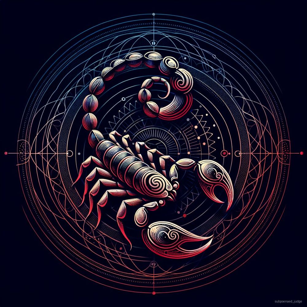 **Art Prompt: Scorpio's Mystical Gathering**

**Visual Composition:**
1. **Central Symbol: The Scorpion Tail**:
   - At the heart of the artwork is a stylized, looped scorpion tail, intricately designed. The tail subtly transitions into an ornate, circular swirl, symbolizing the whirlwind of tidying mentioned.
   - The stinger of the tail points upwards, directing energy and focus towards the central theme of hidden depths and the unspoken, emphasizing the Scorpio's characteristic insight and intensity.

2. **Background Motif: Intersecting Circles and Arcs**:
   - Create a series of concentric circles and intersecting arcs around the scorpion tail. These shapes symbolize harmony, connection, and the cyclical nature of social interactions.
   - The circles are of various sizes and opacities, implying the dynamic flow of energy within a home during a visit and the overlapping but distinct areas of life guests bring into the home.

3. **Color Scheme: Deep Reds and Mysterious Blues**:
   - Utilize a gradient of deep reds merging into dark, mysterious blues and purples to reflect the depth and mystery of the Scorpio sign.
   - These colors should radiate from the center, suggesting warmth and welcoming depth, while also portraying the intense and transformative nature of interpersonal dynamics.

4. **Textural Elements: Water and Stars**:
   - Add a subtle overlay of water texture across the poster, particularly noticeable in the blue areas, hinting at Scorpio's water sign characteristics: emotion, intuition, and hidden depths.
   - Speckle the upper sections with tiny, star-like dots to suggest a cosmic influence, aligning with the horoscopic theme.

5. **Peripheral Symbols: Abstract Shapes Resembling Household Items**:
   - Scatter abstract shapes resembling simplified household items (a vase, a book, a cushion) around the edges of the composition.
   - These shapes should be stylish yet unobtrusive, painted in slightly muted tones compared to the central elements, suggesting that while present, they are not the focal point.

**Artistic Technique:**
   - Use a blend of fluid painting techniques for the background to achieve an organic, intermingling color effect, contrasted sharply by the precise, almost geometric nature of the scorpion tail and household item shapes.
   - Opt for an overlay of glossy finish on selected areas (especially the water textures and star specks) to enhance depth and visual interest.

**Overall Mood:**
   - Although the mood is specified as 'none,' the poster should evoke a sense of mysterious allure and an inviting atmosphere, representing the Scorpio’s dual nature of both guarding and welcoming into their private world.

This artwork invites the viewer into a symbolic Scorpio's realm where the focus is less on physical surroundings and more on the depth of interaction, aligning with the horoscope's suggestion to prioritize engagement over appearance.