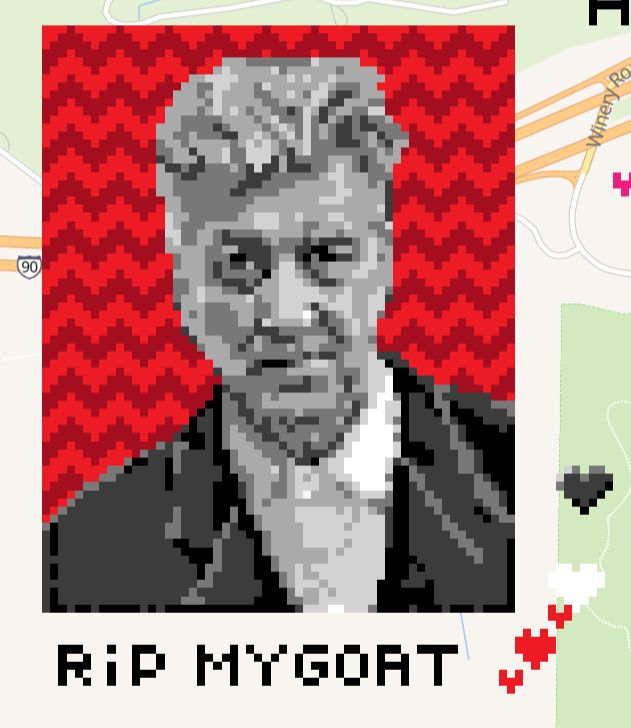 Pixel art tribute to David Lynch