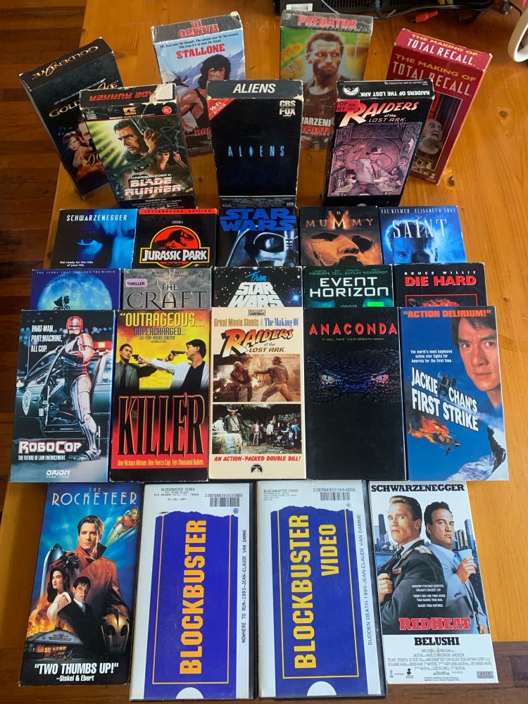 Part of my VHS collection including BLADE RUNNER, PREDATOR, ALIENS, JURASSIC PARK and more.