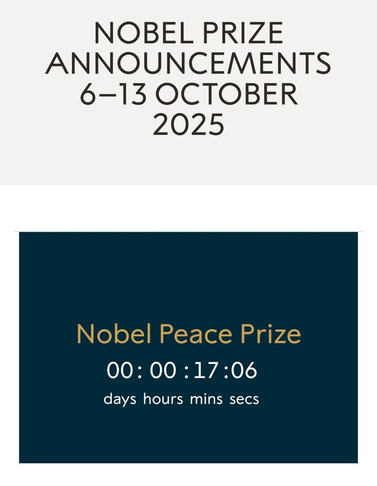 Comptador per a l'anunci del premi Nobel. 17 minuts.