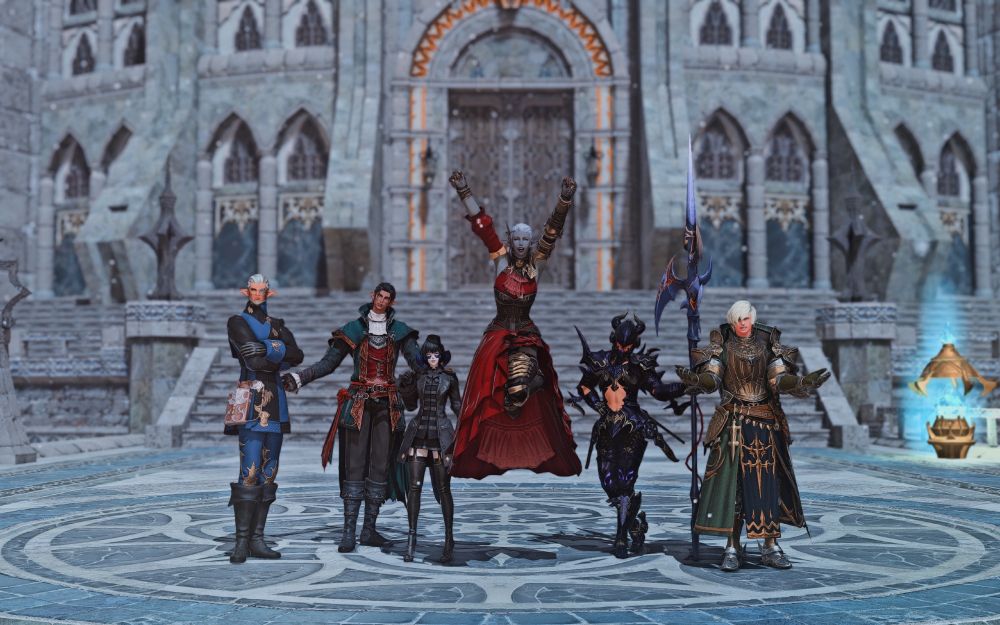 a photo of a myriad of ishgardian based roleplayers