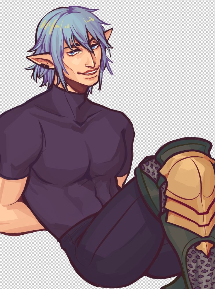 crop of a dressed down, "tie up" haurchefant