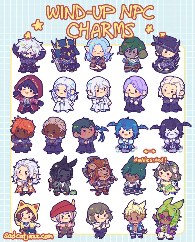 wind up npc charms with a wide array of characters