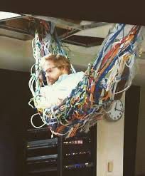 Sleeping in the server room. 